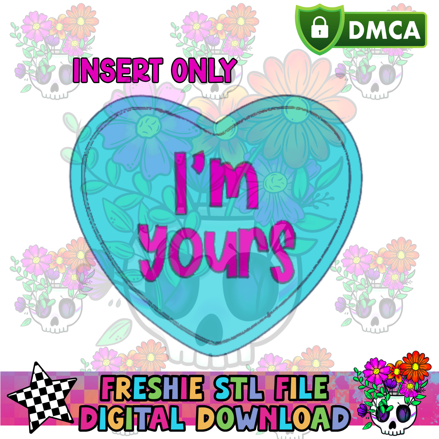 Inserts for Checkered Heart Mold Maker STL File