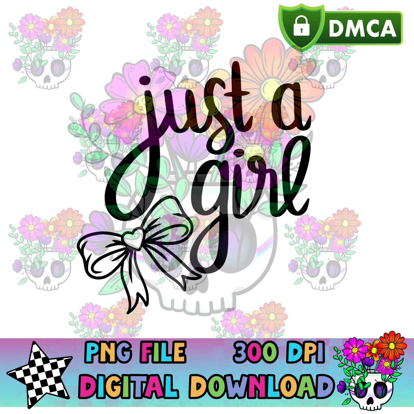 Just a Girl Bow - PNG