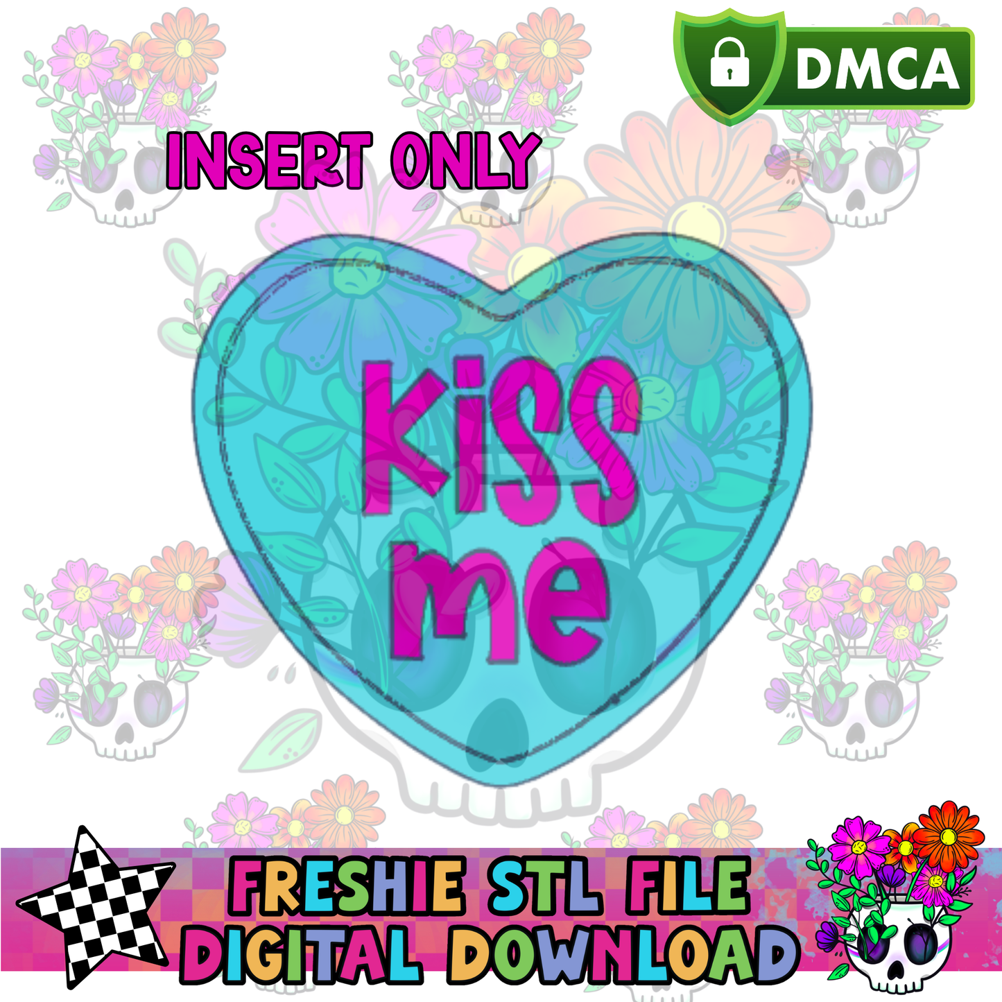 Inserts for Checkered Heart Mold Maker STL File