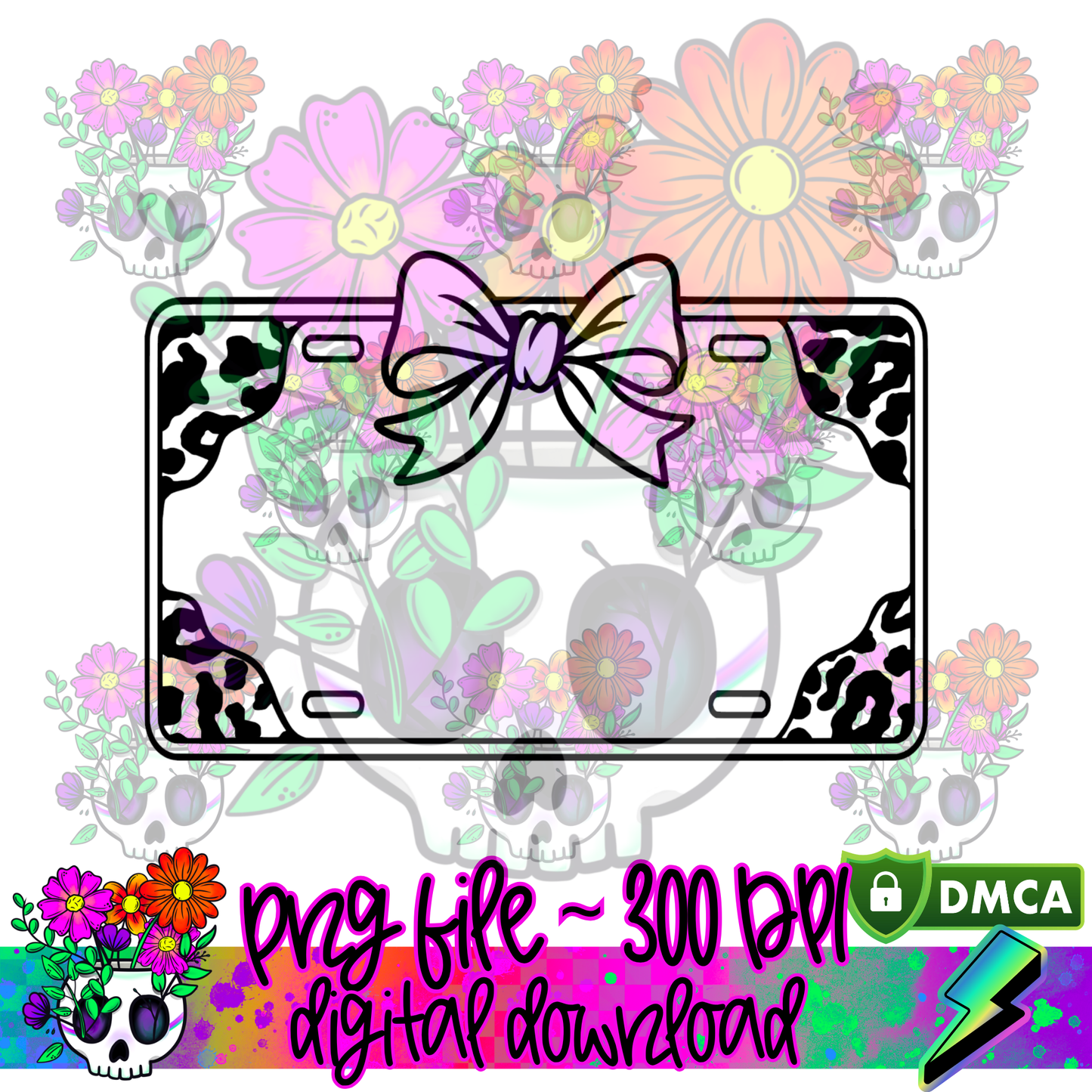 Leopard Print License Plate - PNG