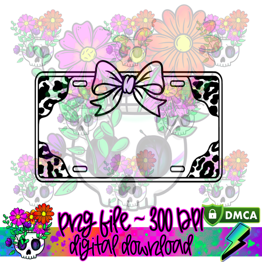 Leopard Print License Plate - PNG