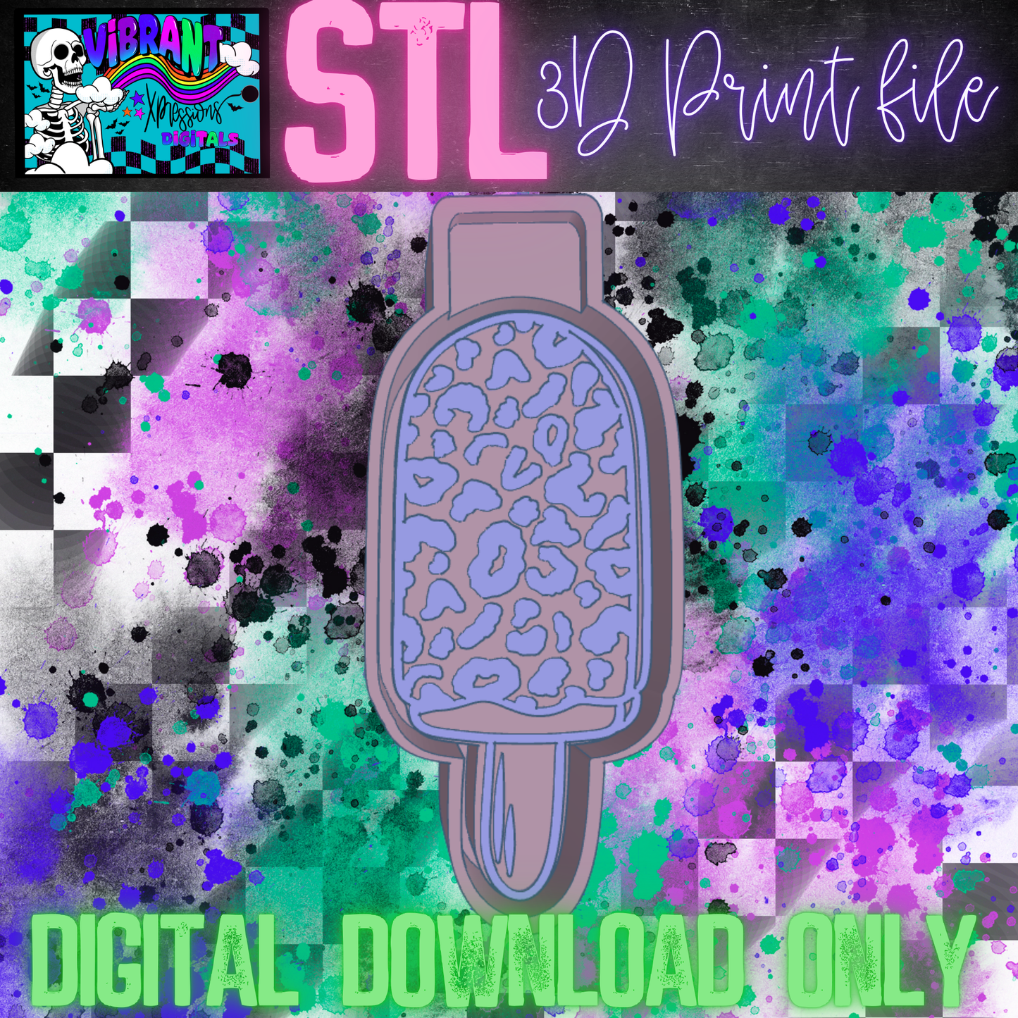 Leopard Popsicle Mold Maker STL File