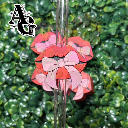 Lips Bow Straw Topper