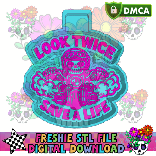 Look Twice Save a Life Motorcycle Mold Maker STL File