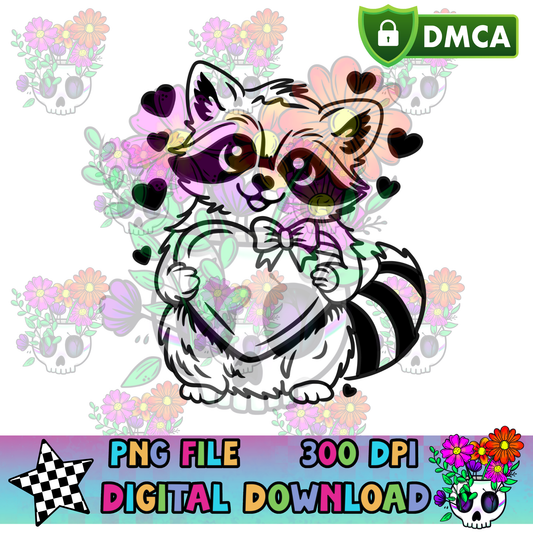 Love Raccoon - PNG