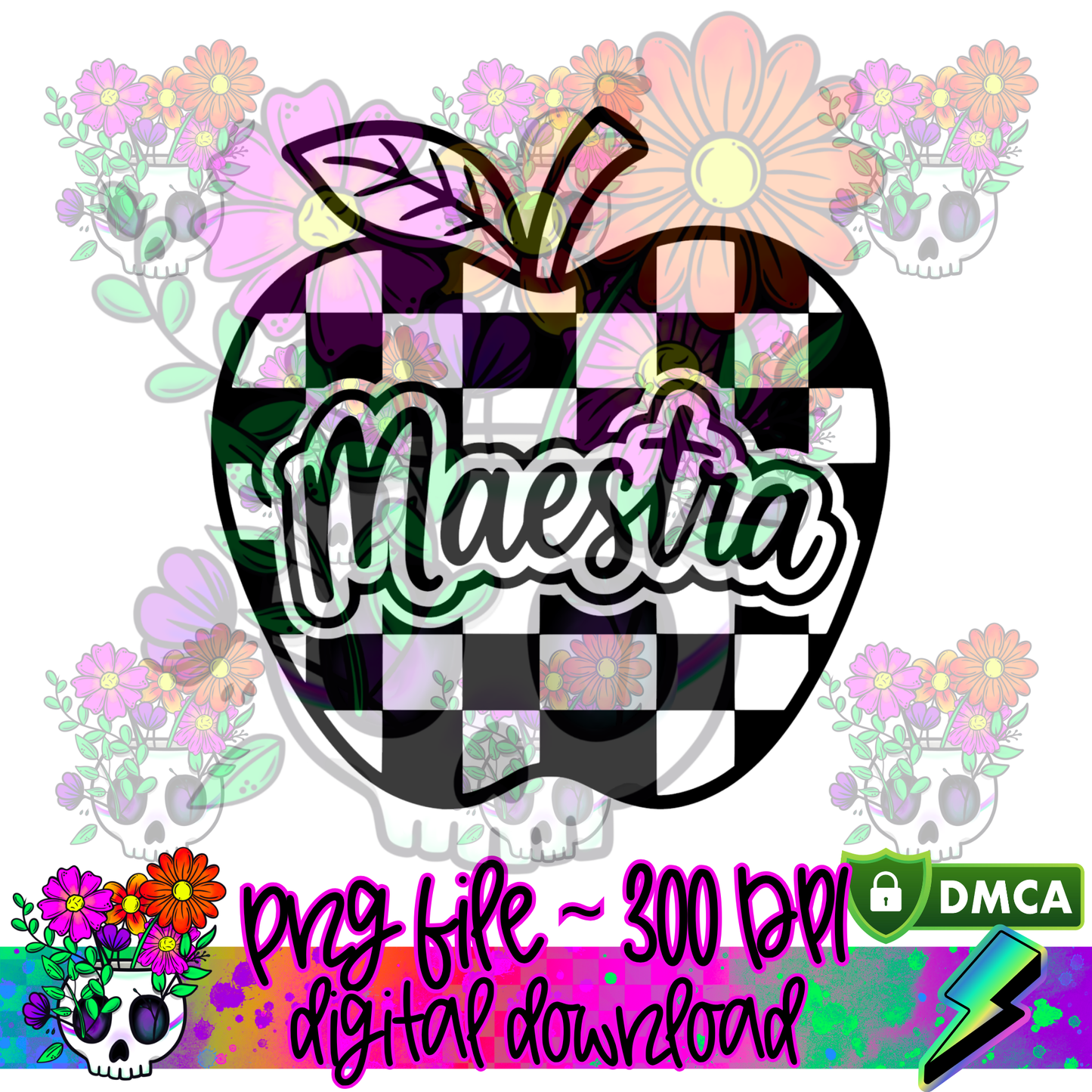 Maestra Checkered Apple - PNG