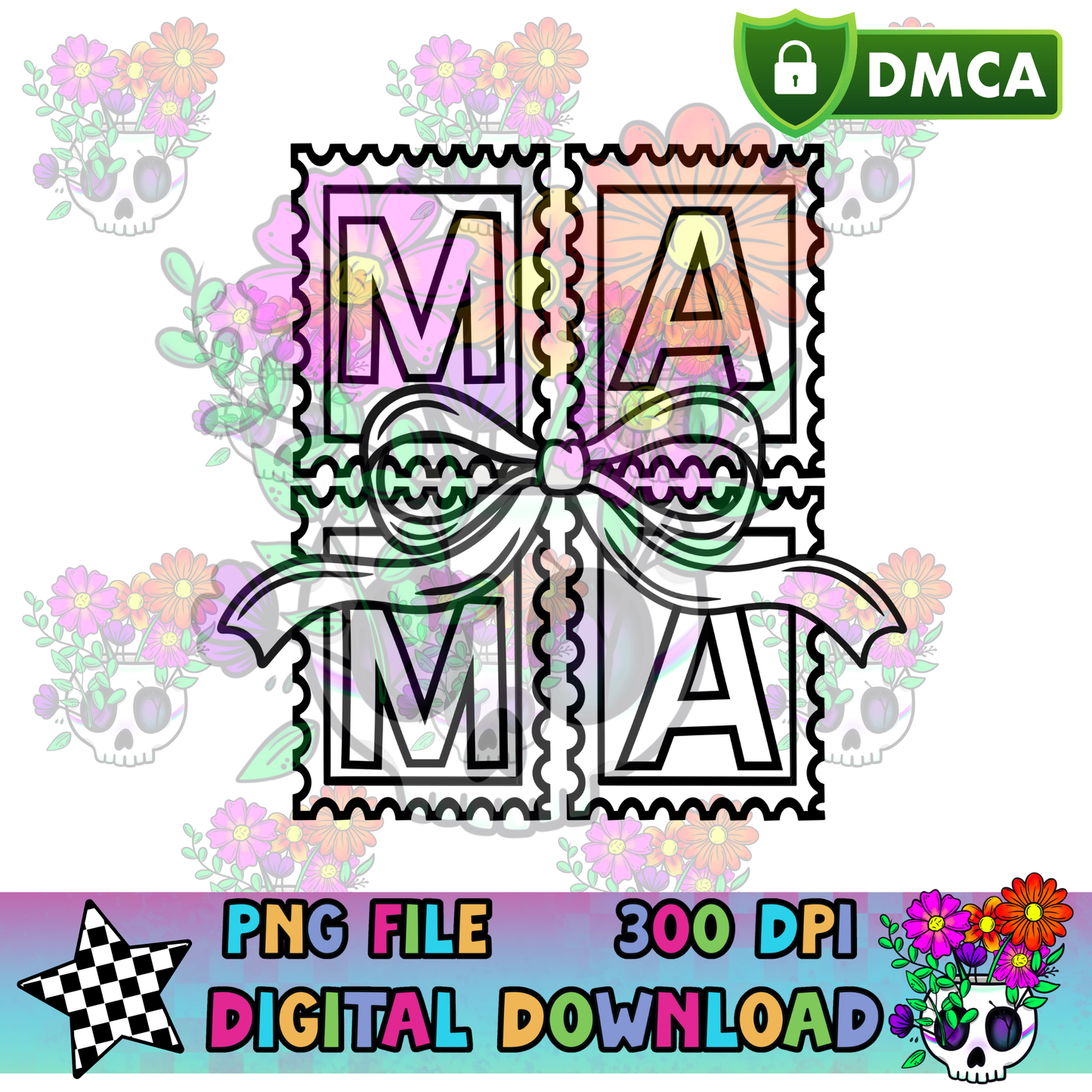 Mama Bow Stamp - PNG