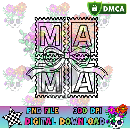 Mama Bow Stamp - PNG