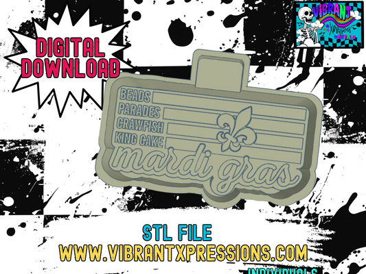 Mardi Gras Banner Mold Maker STL File