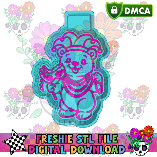Mardi Gras Teddy Mold Maker STL File