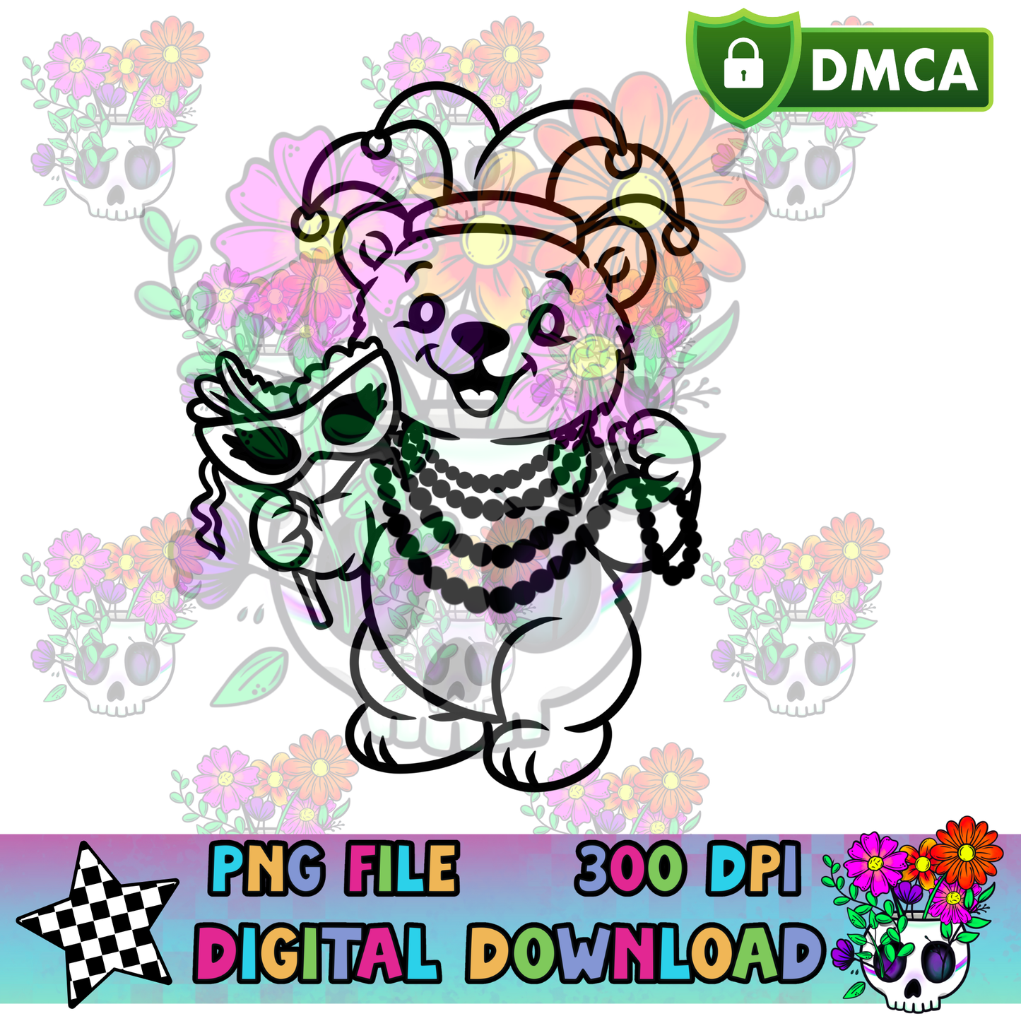 Mardi Gras Teddy - PNG