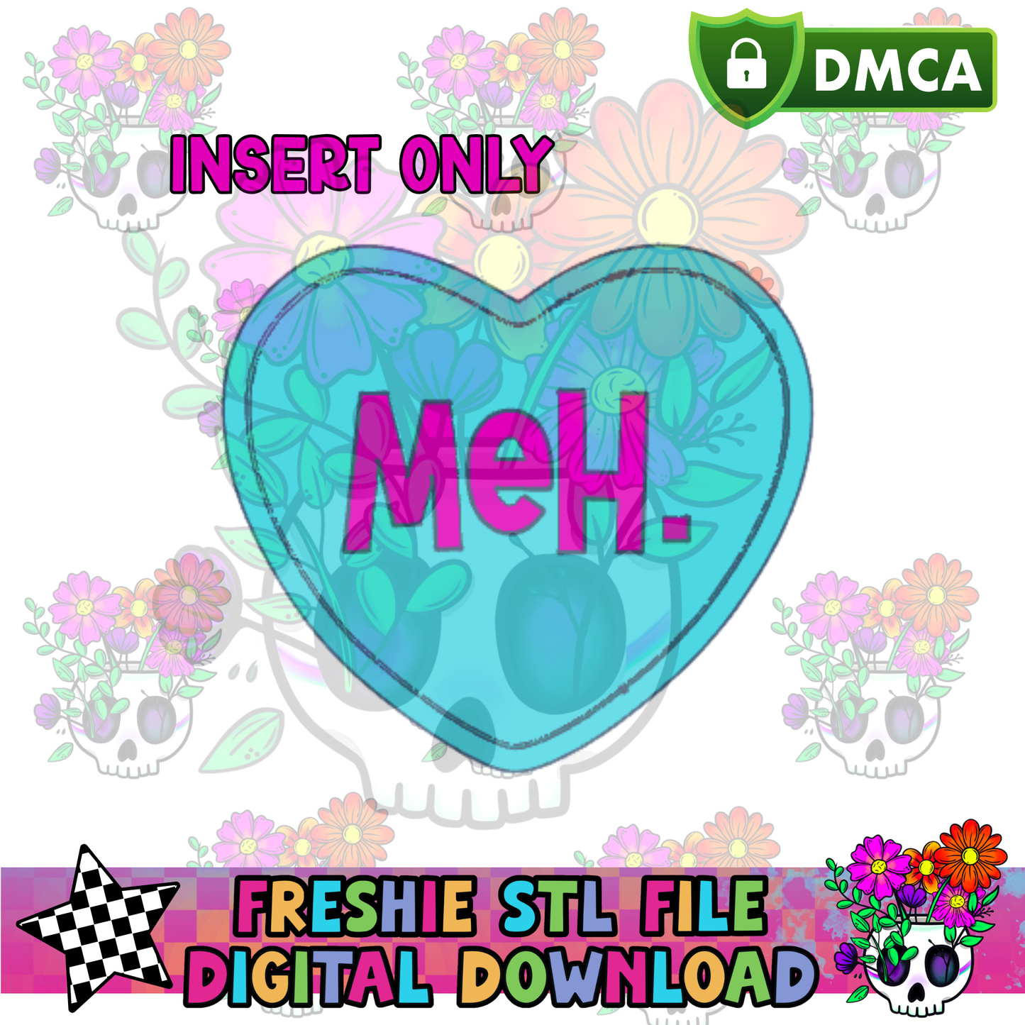 Inserts for Checkered Heart Mold Maker STL File