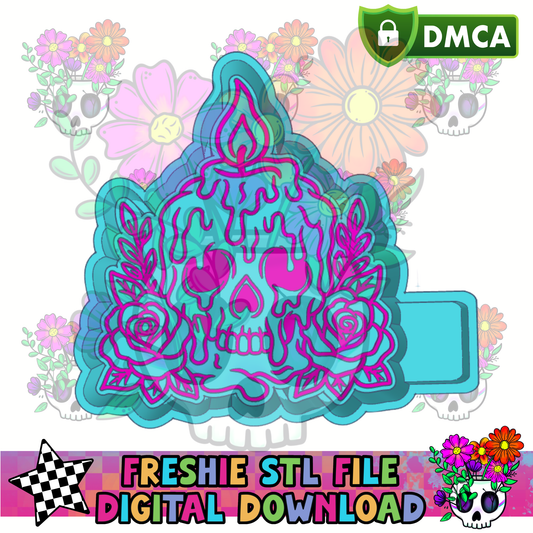 Melting Skull Candle Mold Maker STL File