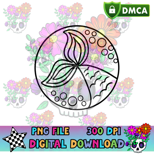Mermaid Tail Circle - PNG