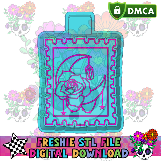 Moon Rose Stamp Mold Maker STL File