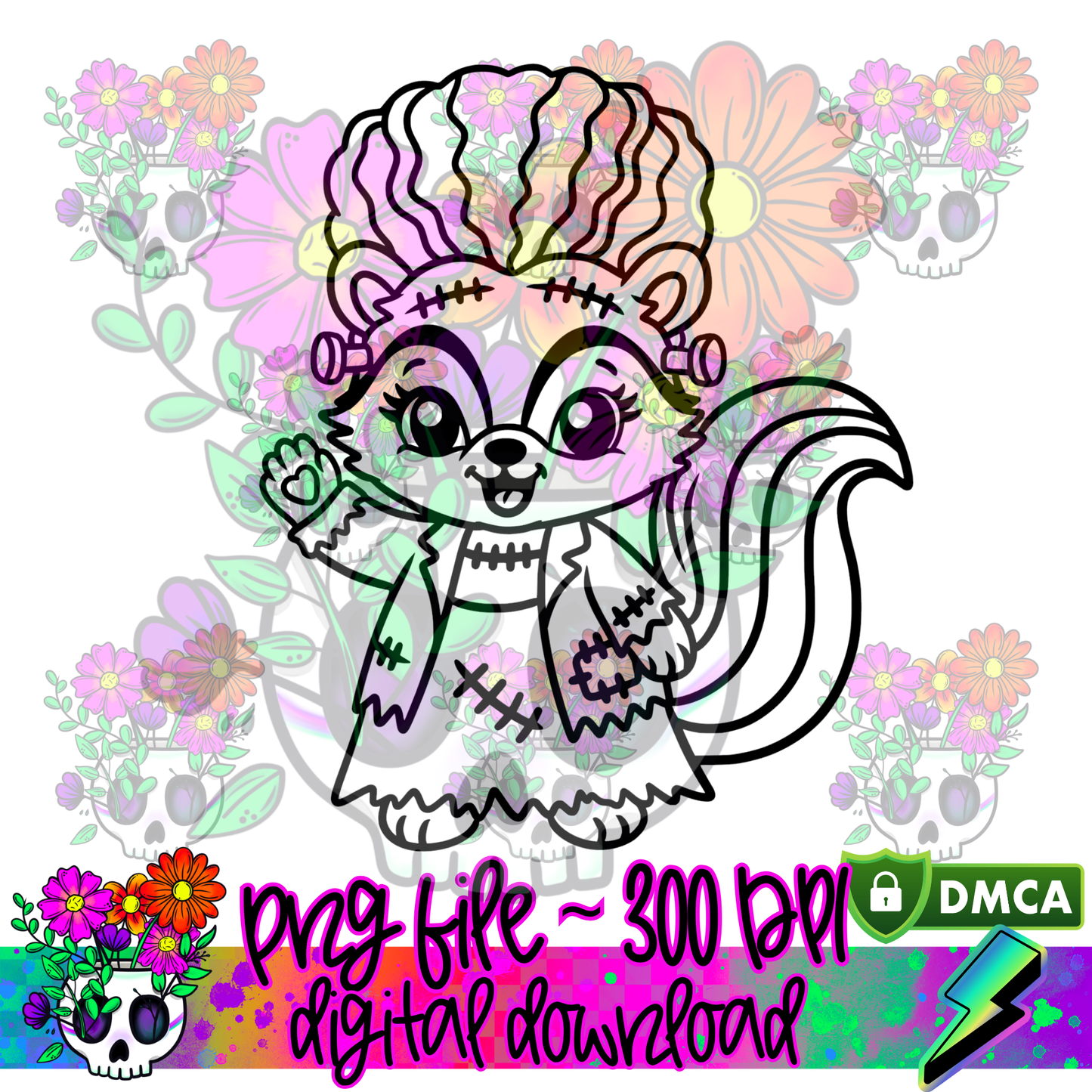 Mrs Franken-Skunk - PNG