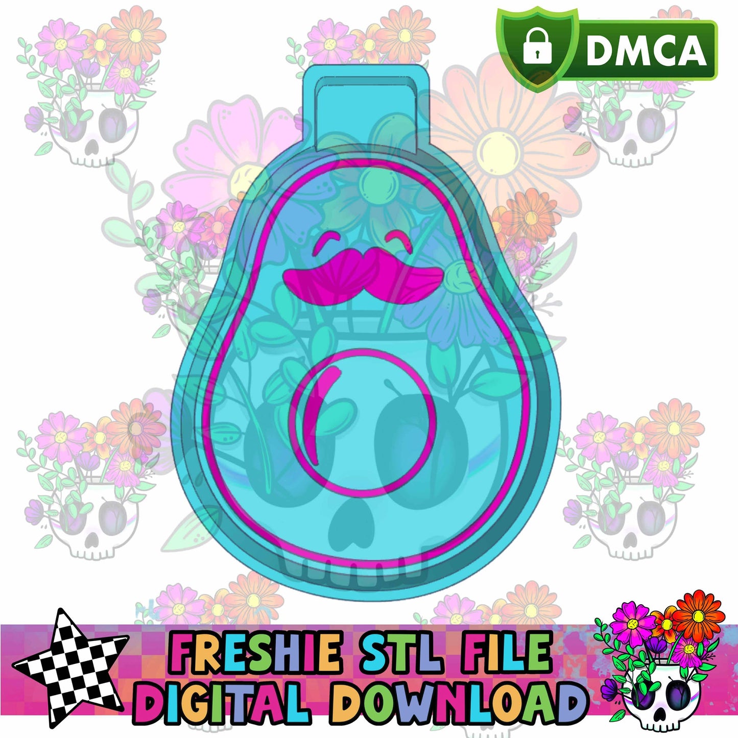 Mustache Avacado Mold Maker STL File