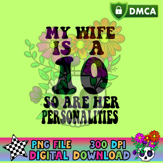 My Wife Is a 10 Personalities - PNG