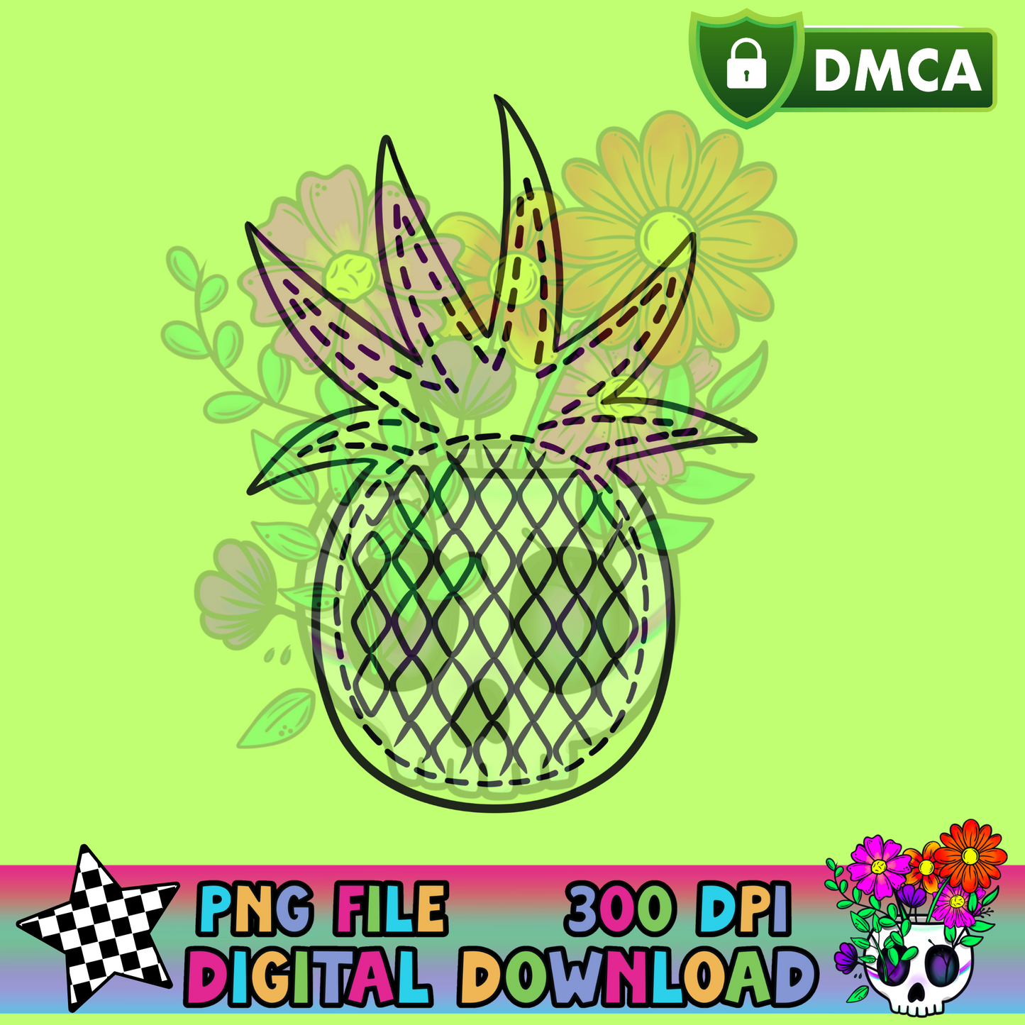 Patchwork Pineapple - PNG
