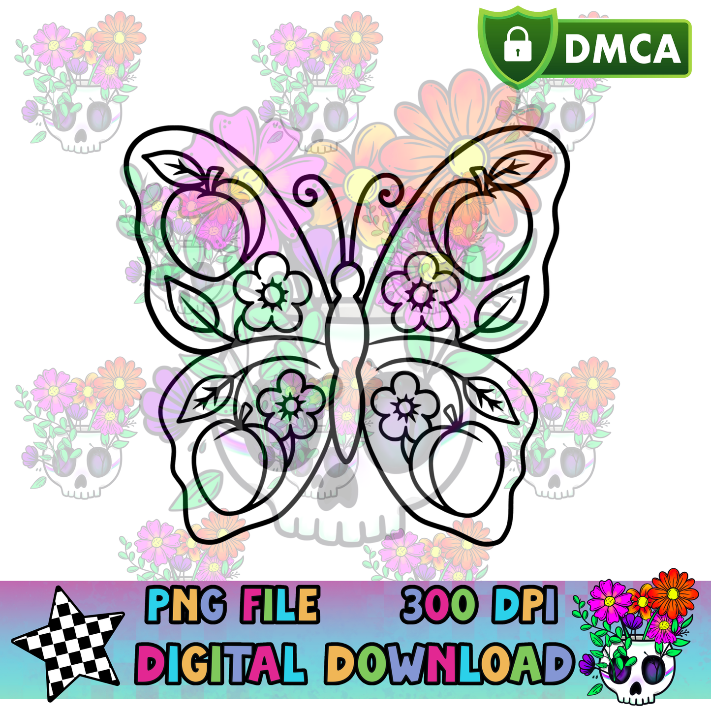 Peach Butterfly - PNG