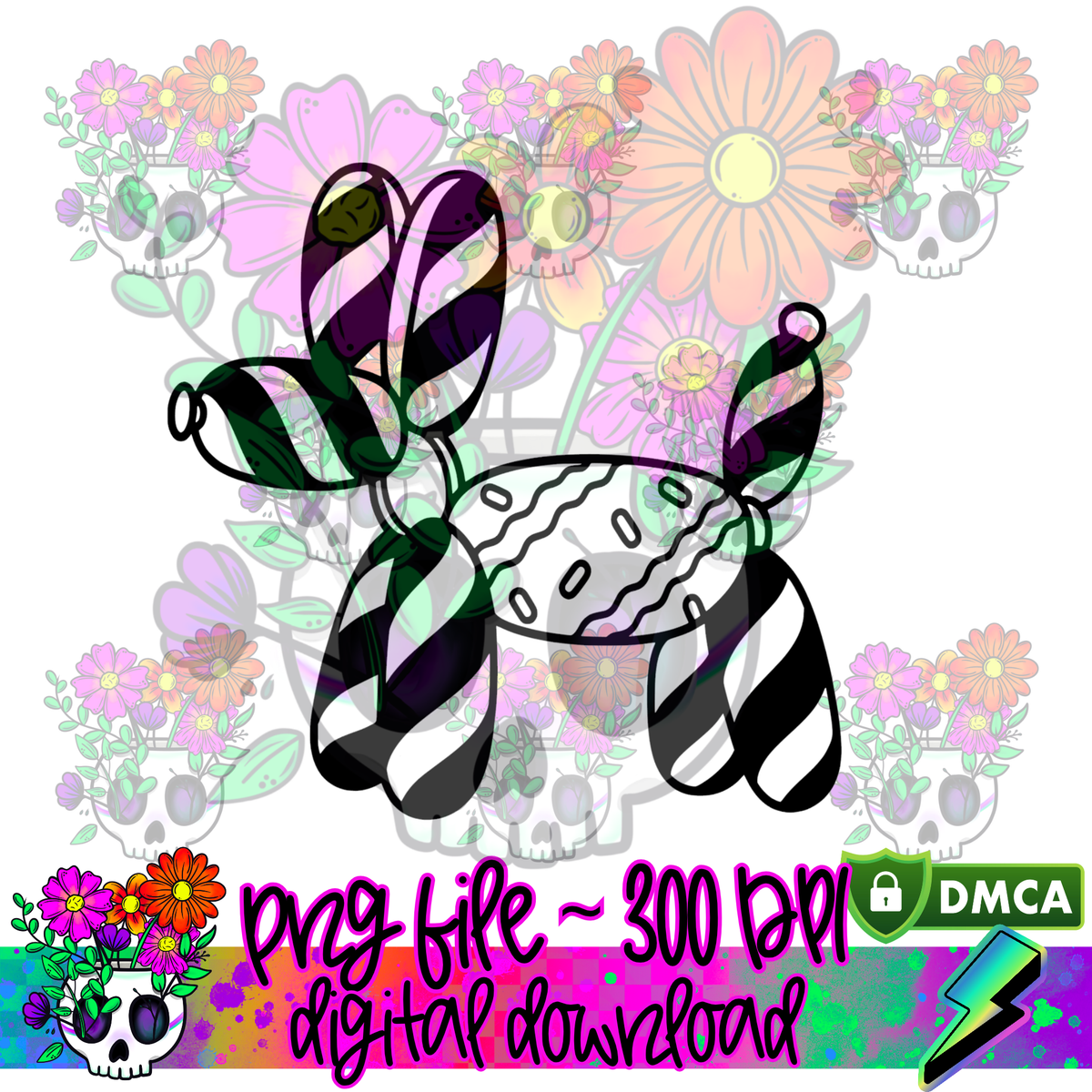 Peppermint Tree Cake Balloon Dog - PNG