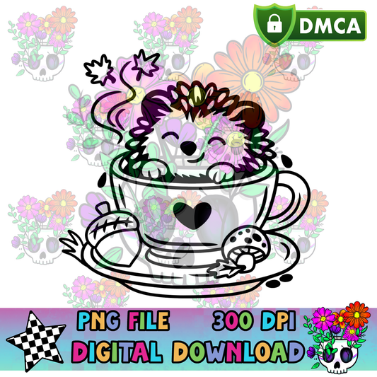 Hedgehog Fall Tea - PNG