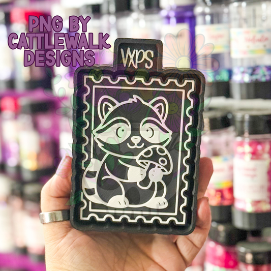 Raccoon Mushroom Stamp - Freshie Mold