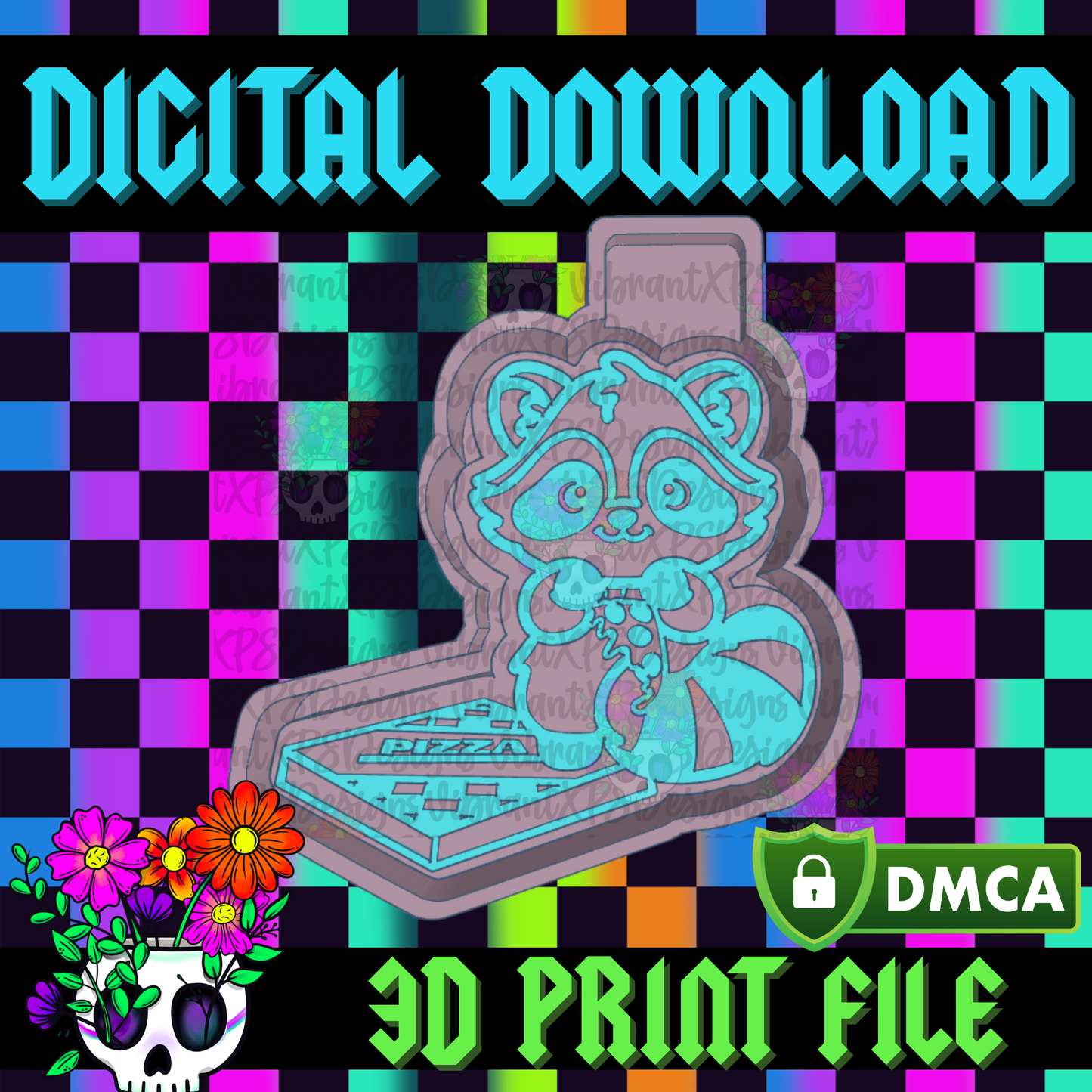 Raccoon Pizza Mold Maker STL File