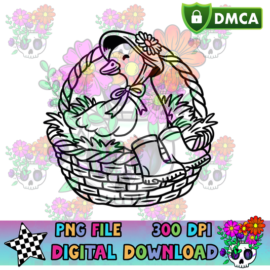 Rainboot Goose Basket - PNG