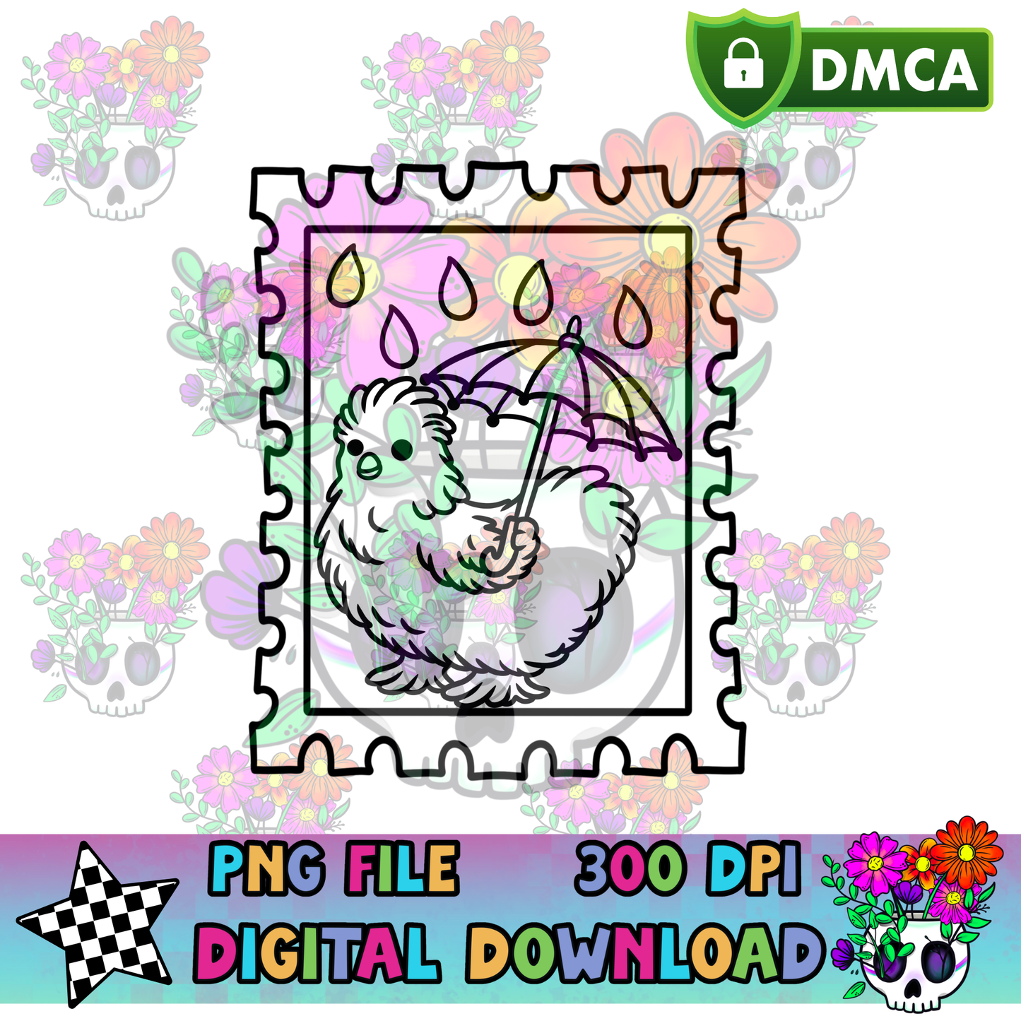 Silkie Showers Stamp - PNG