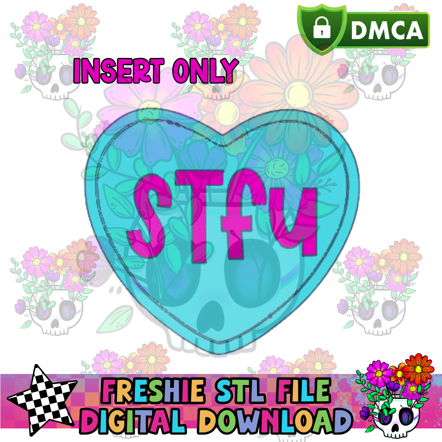 Inserts for Checkered Heart Mold Maker STL File