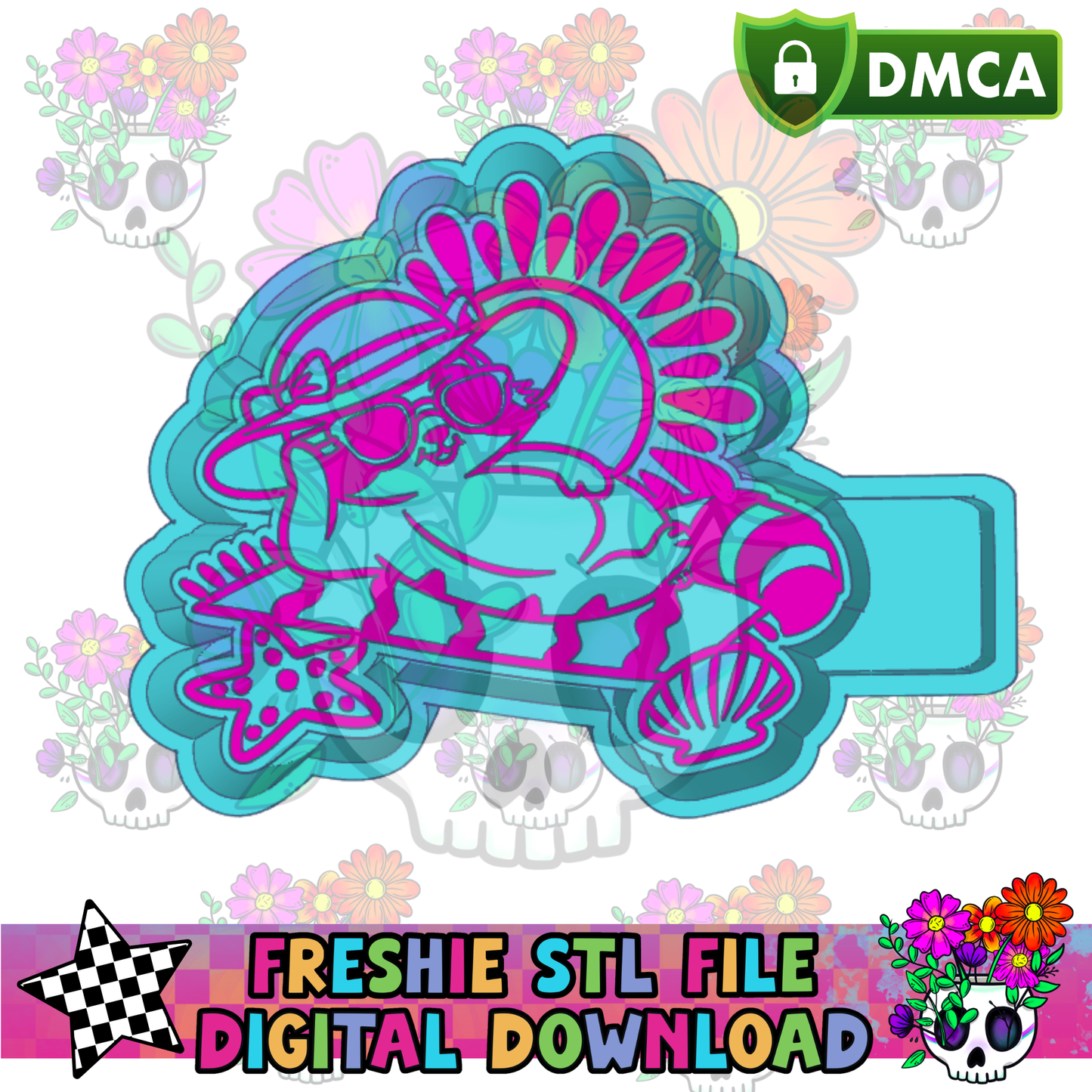 Sassy Beach Raccoon Mold Maker STL File