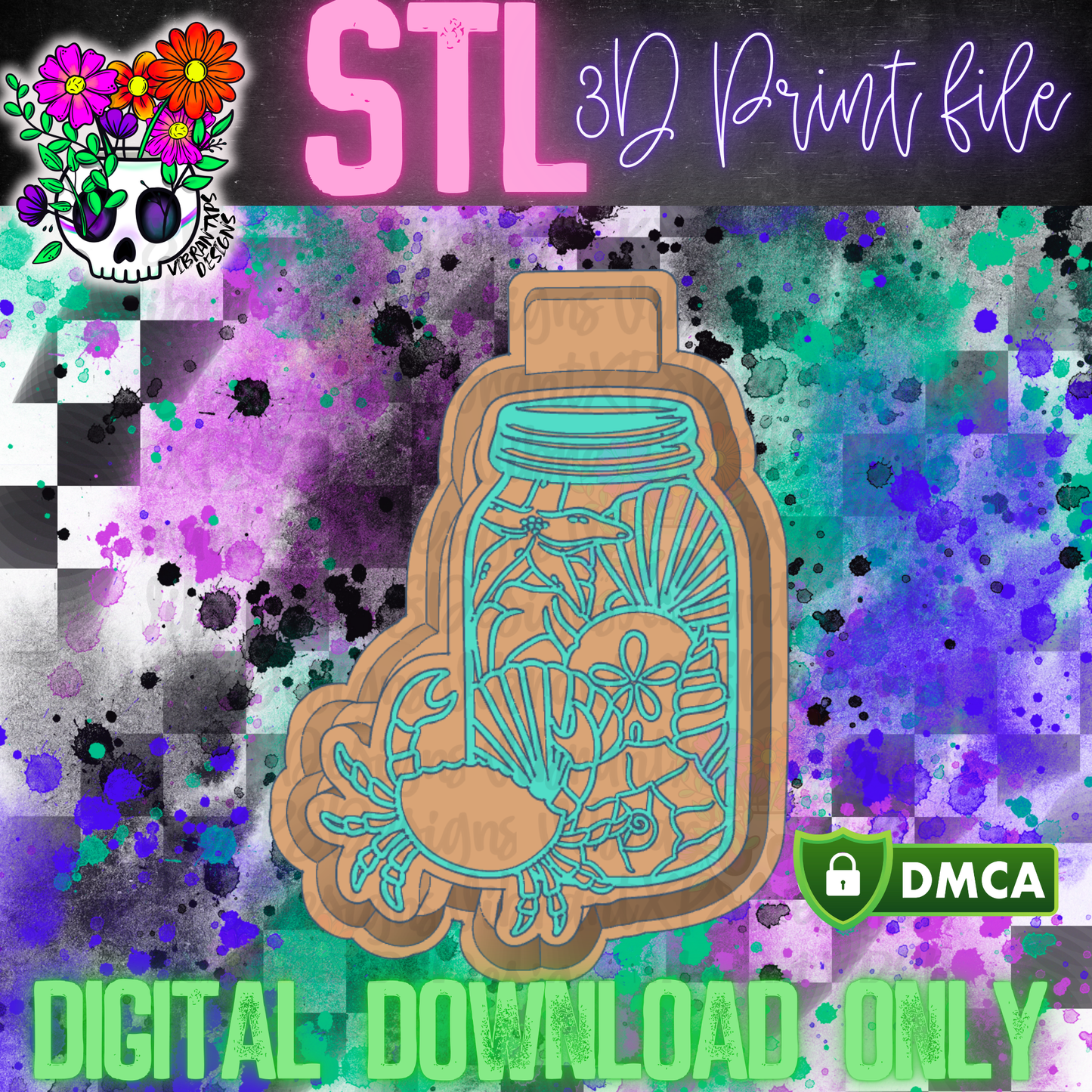 Seashell Jar Mold Maker STL File