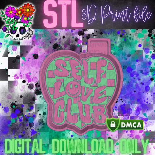 Self Love Club Checked Heart Mold Maker STL File