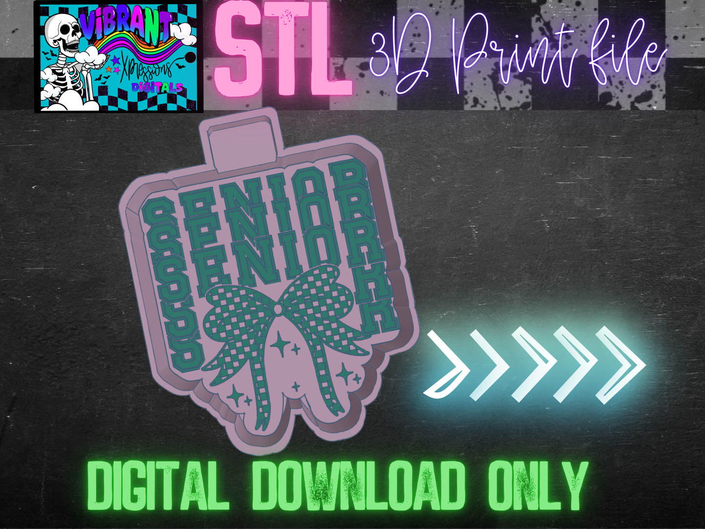 Senior Checkered Bow Mold Maker STL File