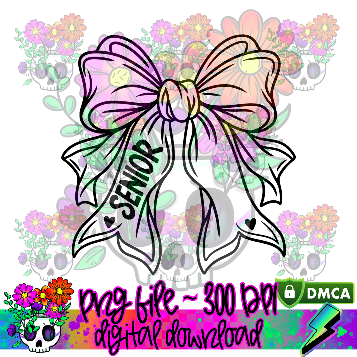Senior No Year Bow - PNG