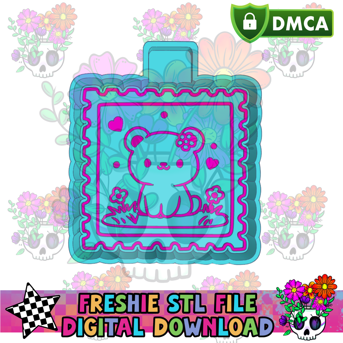 Simple Bear Stamp Mold Maker STL File