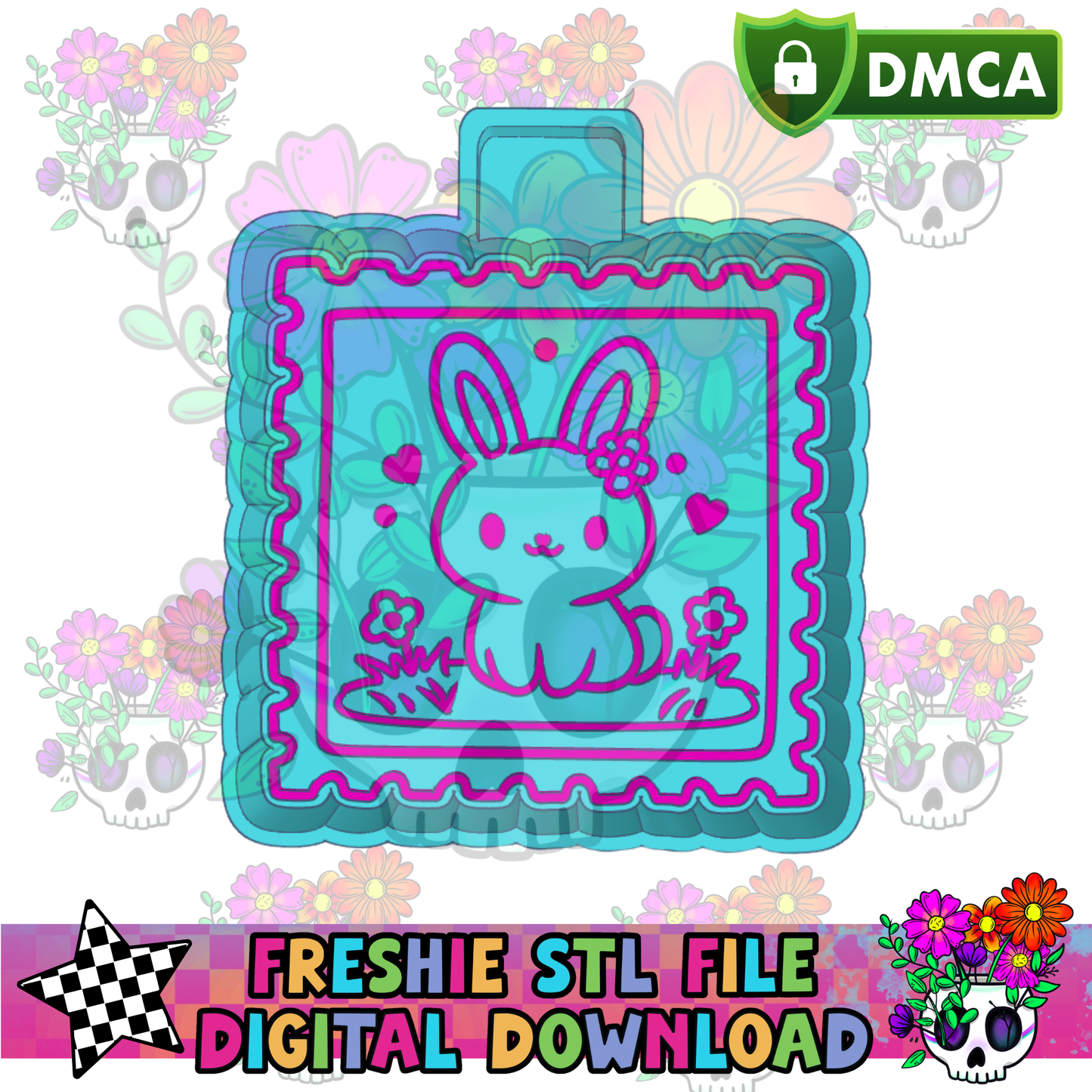 Simple Bunny Stamp Mold Maker STL File