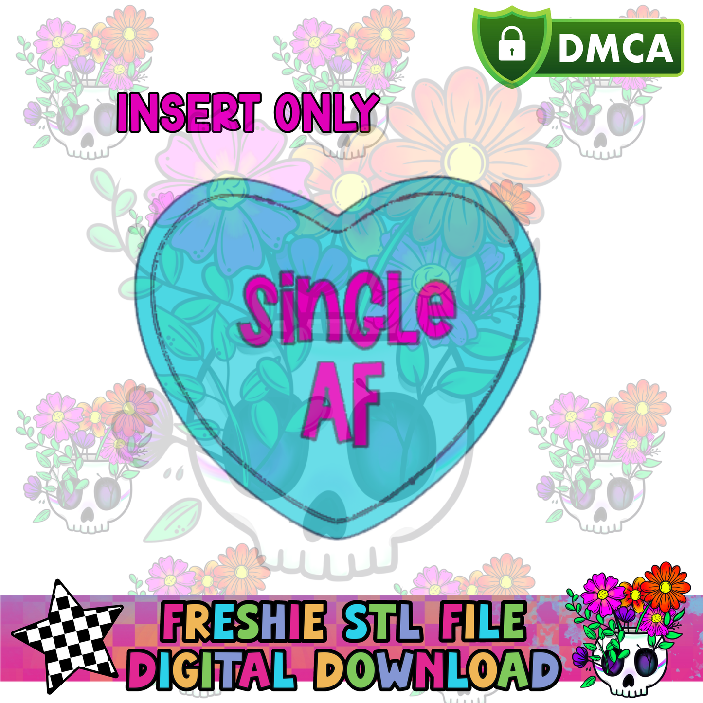 Inserts for Checkered Heart Mold Maker STL File