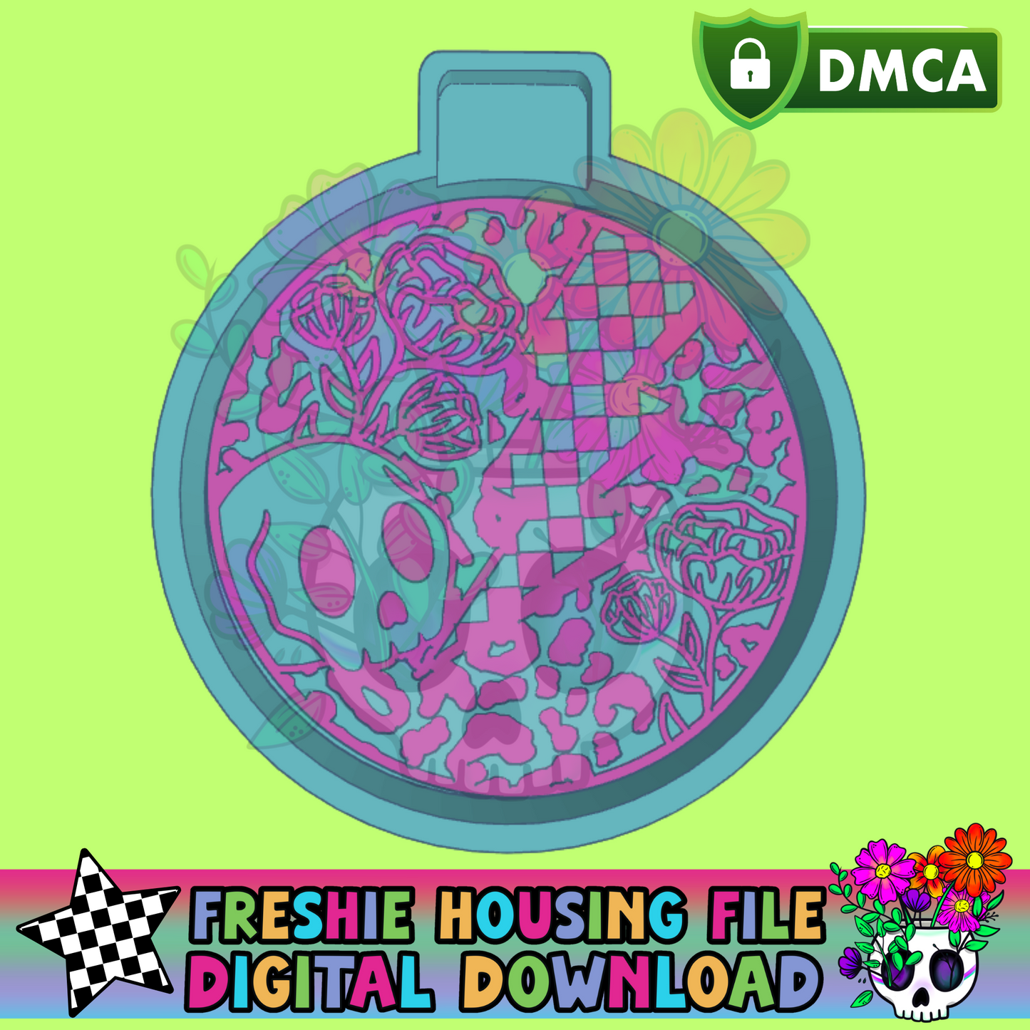 Bolt Skull Flower Circle Mold Maker STL File