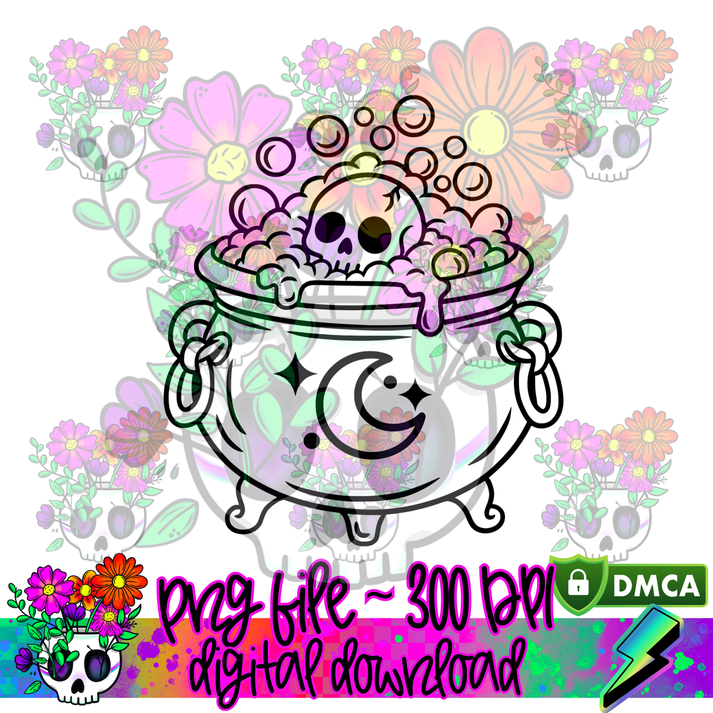 Skull Bubble Cauldron - PNG