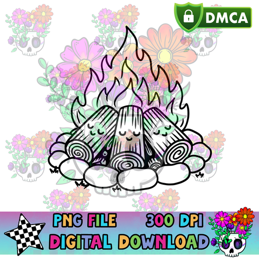 Sleeping Campfire Logs - PNG