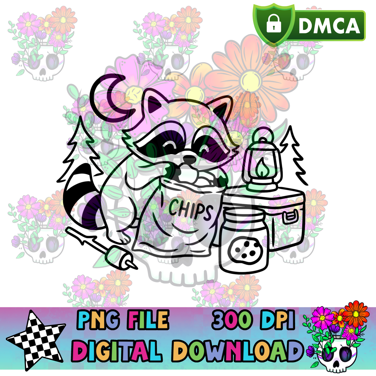 Snacky Raccoon - PNG