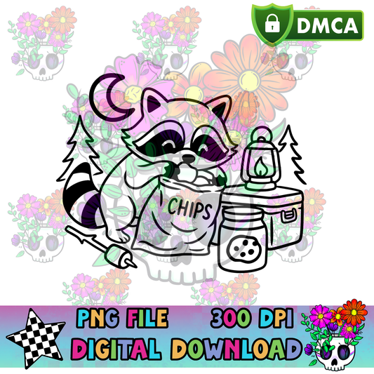 Snacky Raccoon - PNG