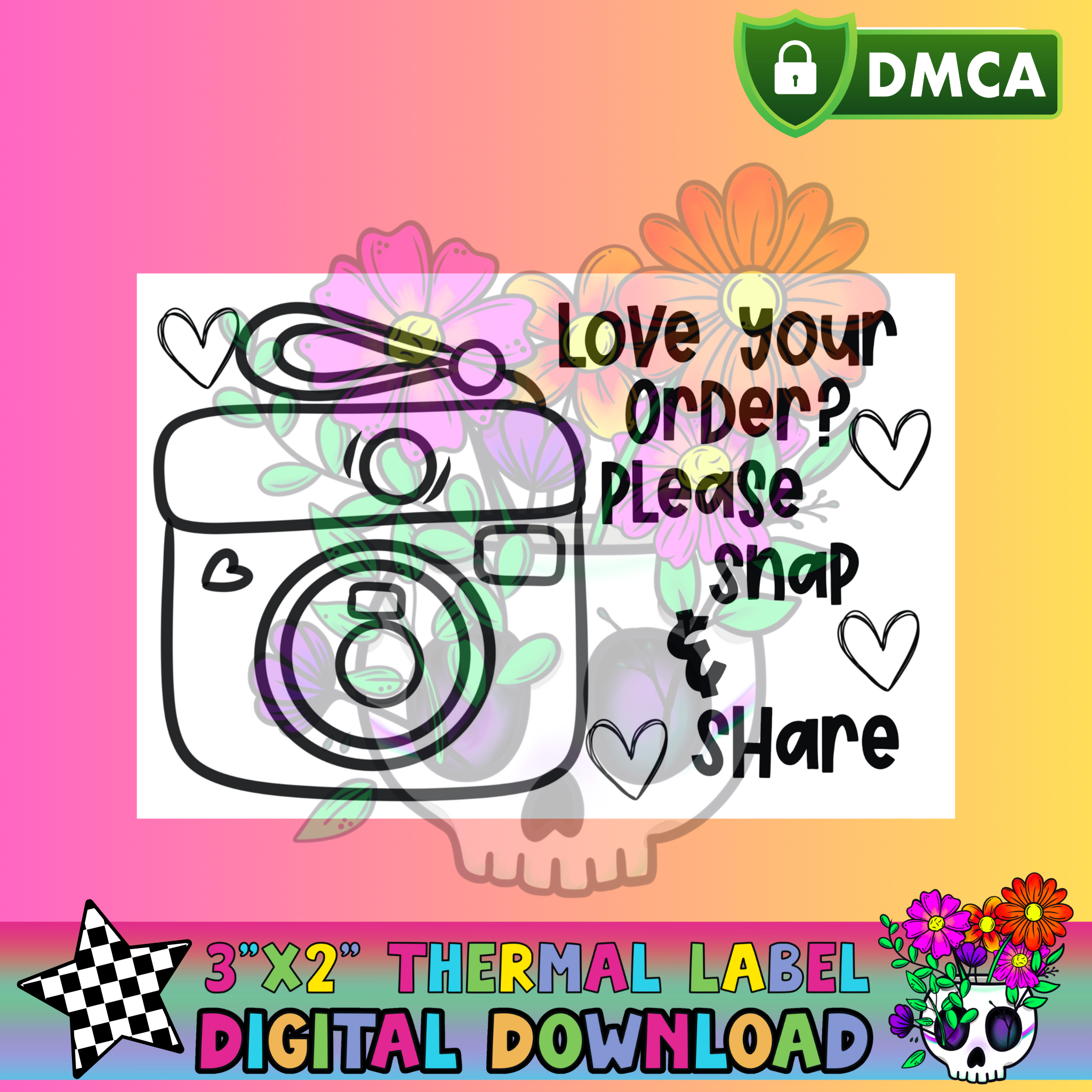Snap & Share Camera – Thermal Label Digital Download – VibrantXpressions