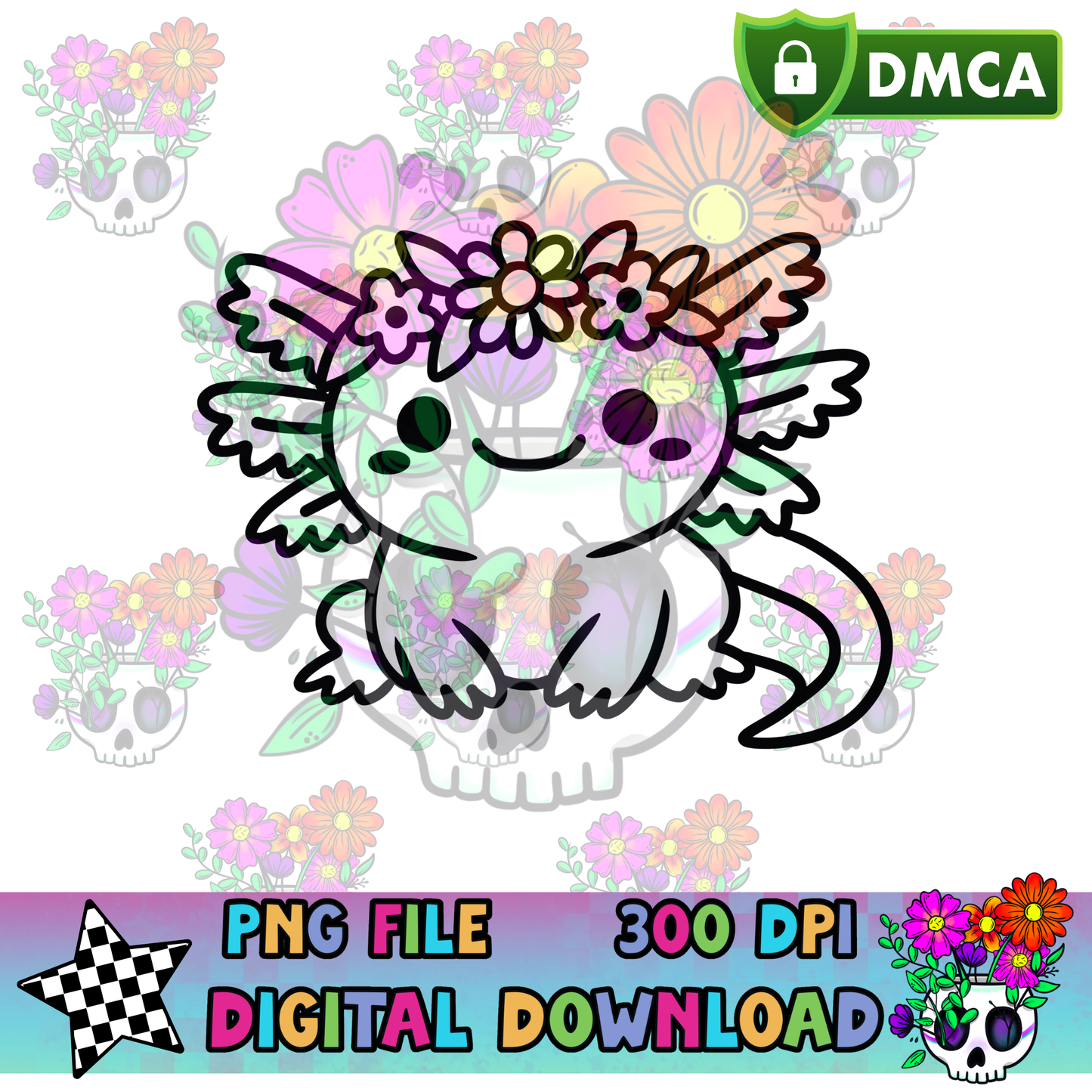 Spring Axolotl - PNG