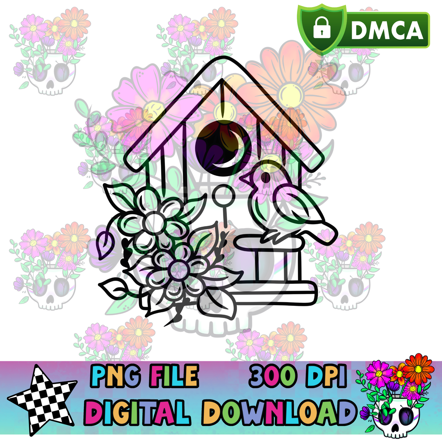 Spring Birdhouse - PNG