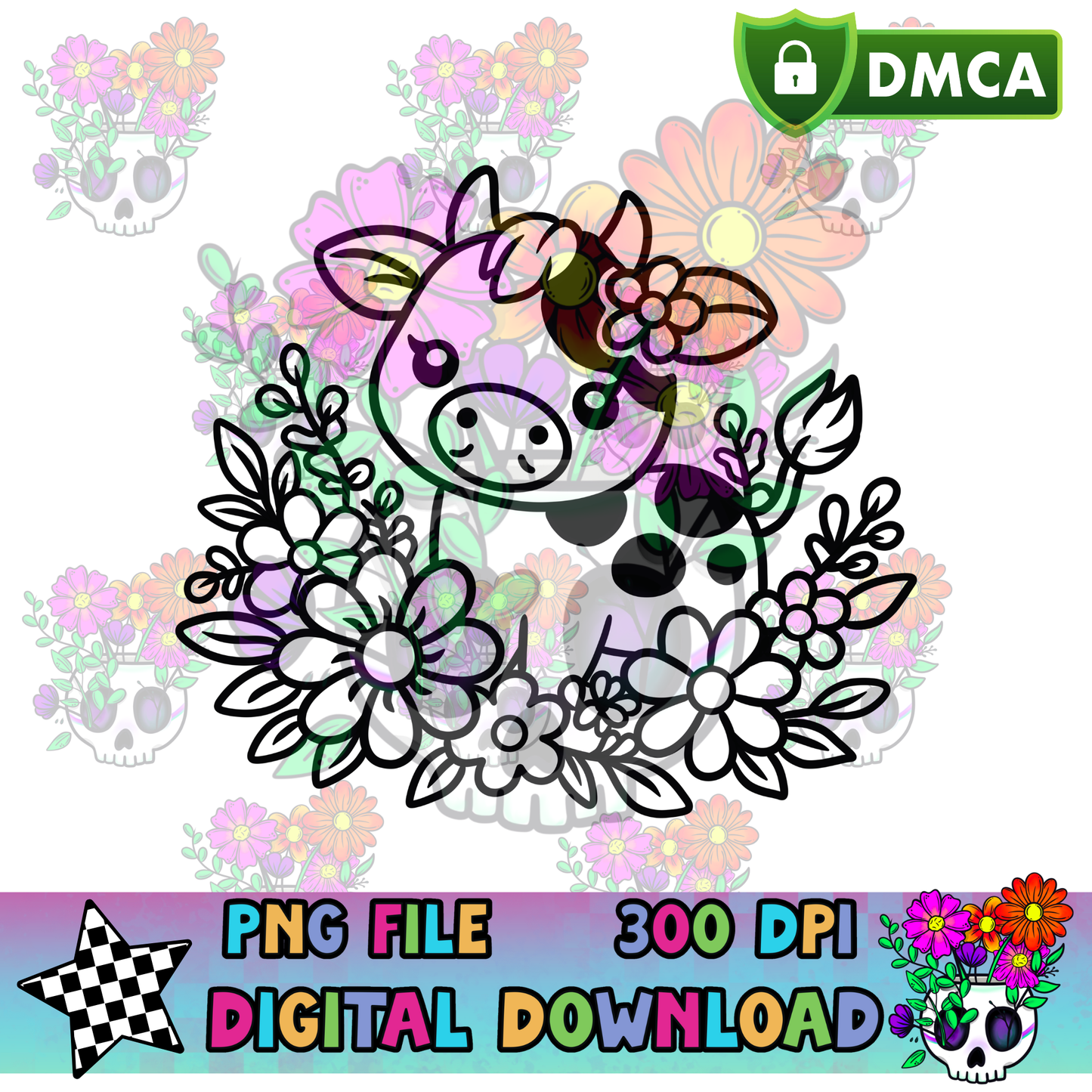 Spring Cow - PNG