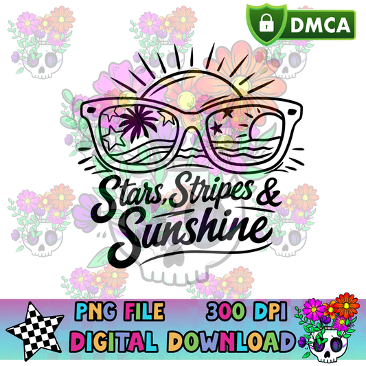 Stars Stripes Sunshine - PNG