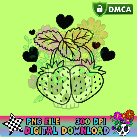 Heart Strawberries - PNG